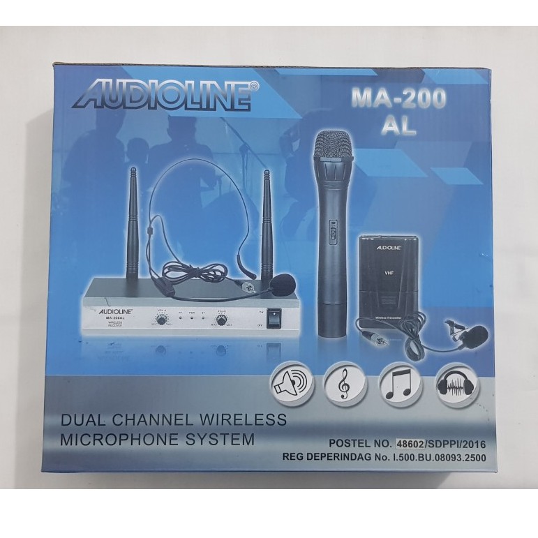 Mic Wireless Microphone Dual Channel MA-200AL2