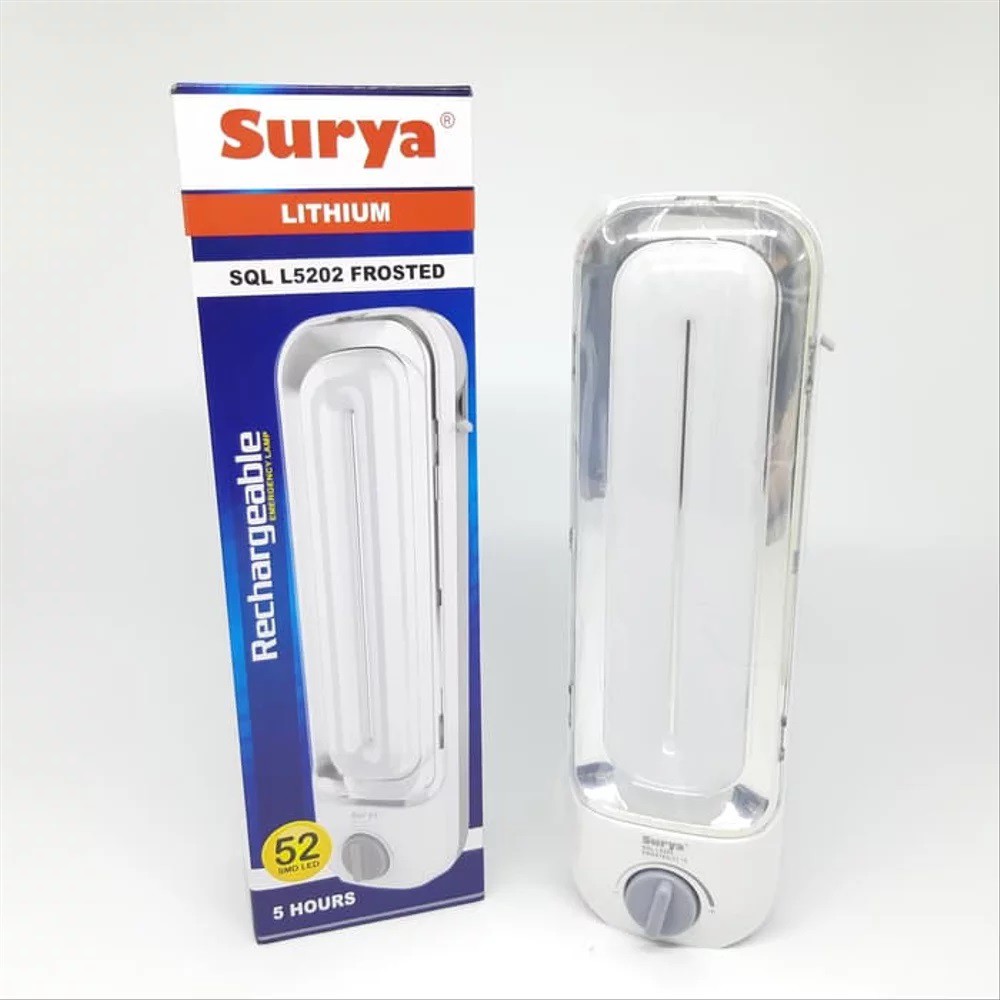 Surya Lampu Emergency Frosted SQL L5202 Rechargeable 5 Hours