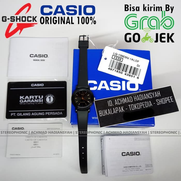 ORIGINAL Jam CASIO Women LQ-139EMV-1ALDF - LQ139-1ALDF LQ139EMV 1ALDF Rubber Strap