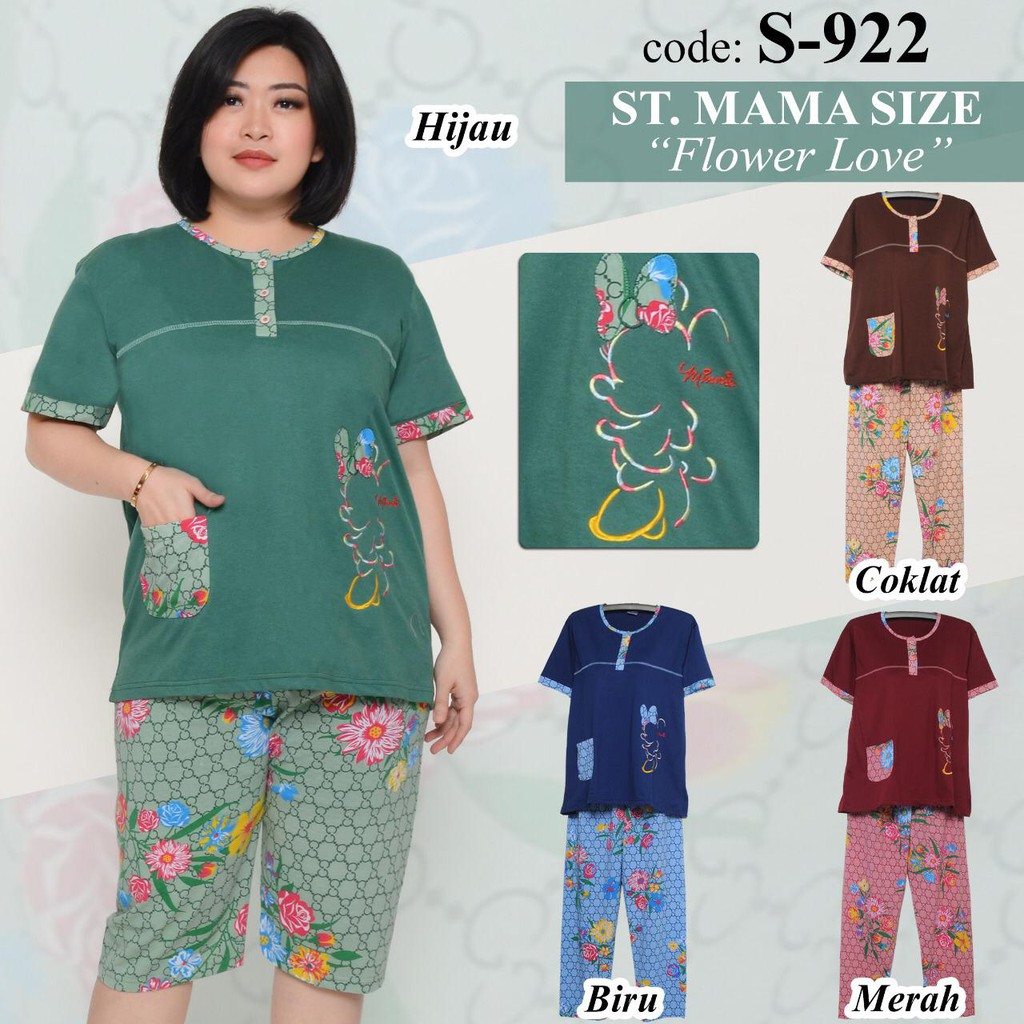 Babydoll 3 4 Forever Mamasize Celana  Pendek  Piyama  Baju 