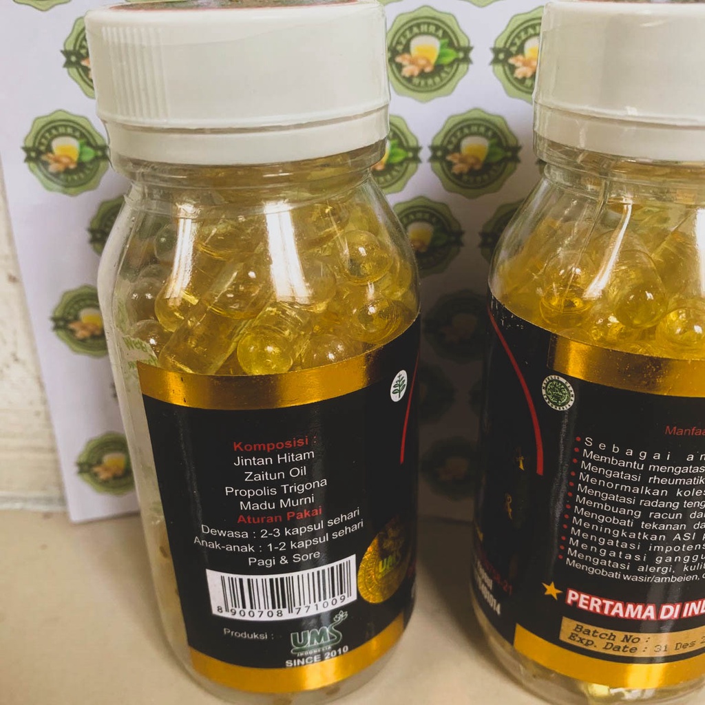 Habbatussauda Extra Propolis Trigona UMS 100 Kapsul | Habatussauda oil | Jinten Hitam Original