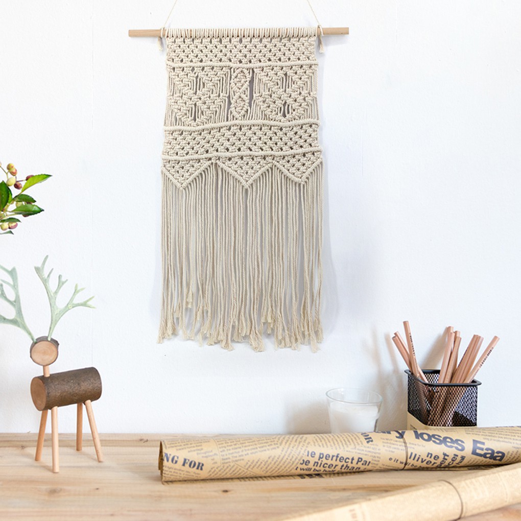 Wedding Fringe Bohemian Wall Tapestry Tassel Macrame Wall Art Hanging Ornament