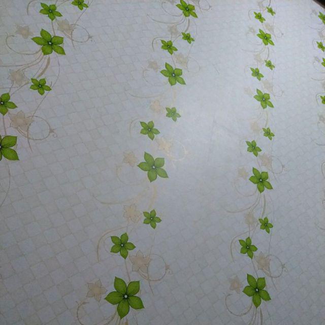 Wallpaper Hijau Polkadot  Wall Sticker Dinding 9m X 45cm