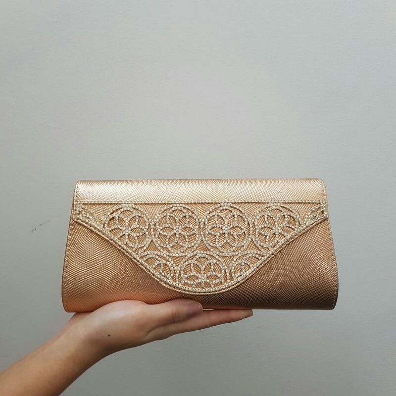 Sale! Clutch Farnell Bag Kondangan Cantik Tas Pesta Kristal Permata Mewah Import