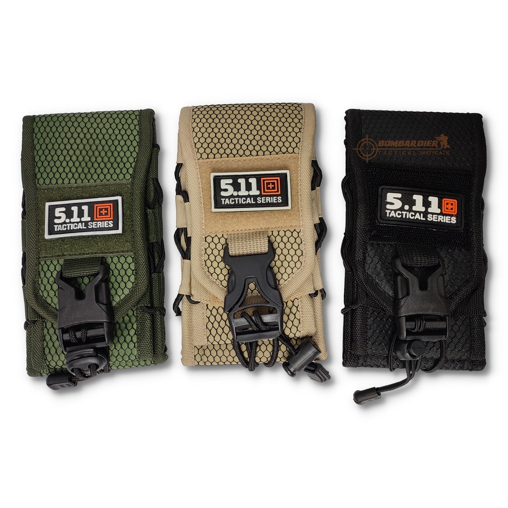 Sarung Hp Tactical 6,5 Inch Dual Slot Kanvas Sarung Hp Pinggang Tempat Hp Pinggang Free Patch 511 Bisa COD