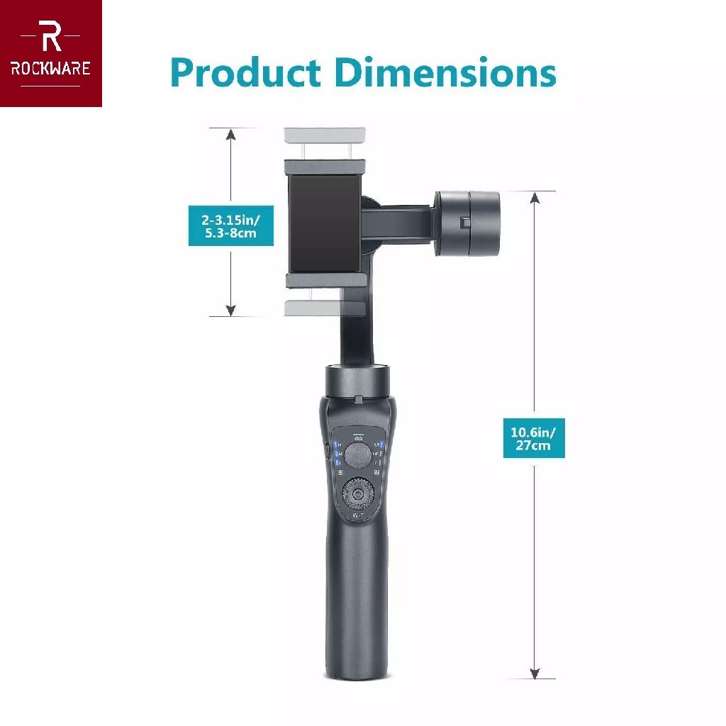 ROCKWARE RW-S5B - 3-Axis Folding Stabilizer - Gimbal Smartphone