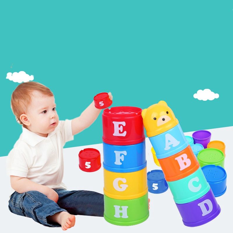 Mainan Stacking Cup Toys Mainan Edukasi Pengenalan Warna Angka