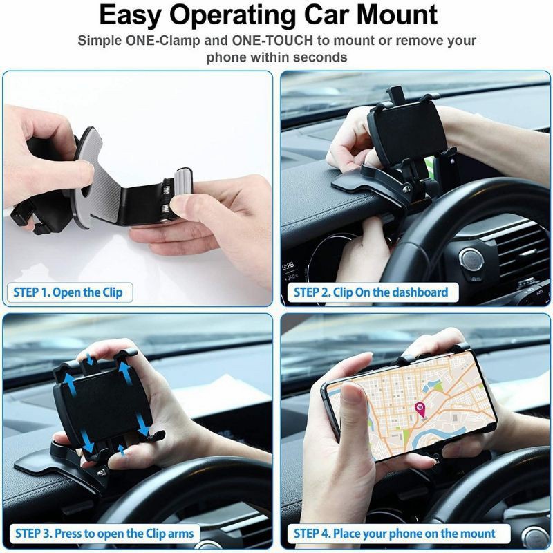 CAR PHONE HOLDER HP MOBIL JEPIT SPION DASHBOARD 360 DEGREE ROTATION HD35 HD-35