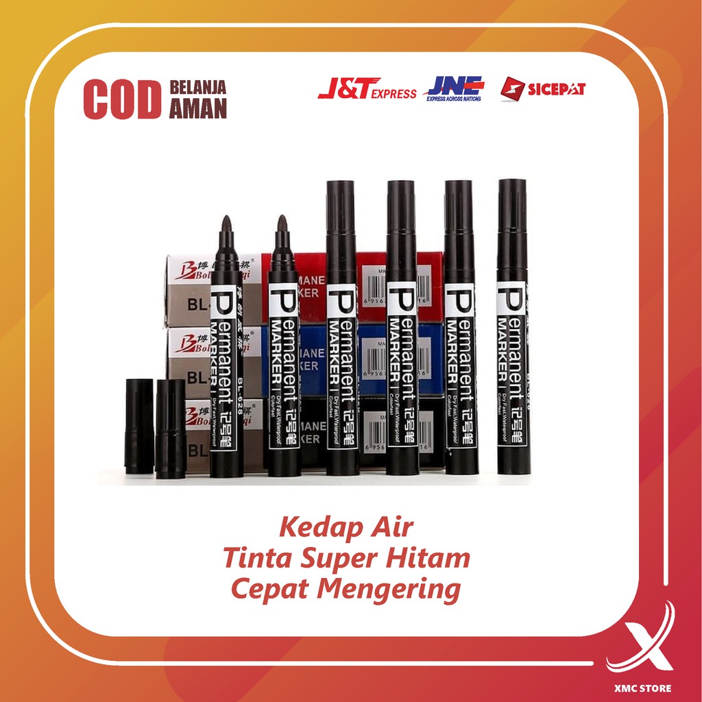 

Spidol Permanen TahanAir Cepat Kering / Spido Tulis Tinta Super Hitam Waterproof