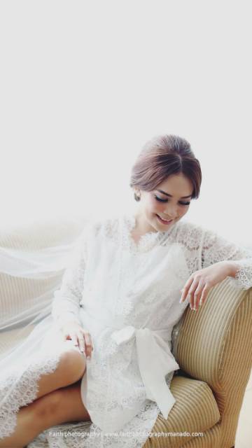 Ayarika Robe BROKEN WHITE - KIMONO PENGANTIN BROKAT PANJANG