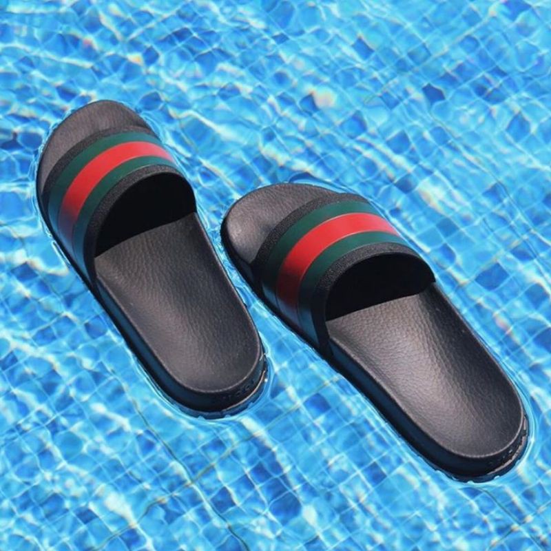 GUCCI STRIP RUBBER SLIDE TOP