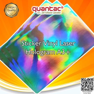 KHUSUS INSTAN - Quantac Sticker Vinyl Hologram Digital Print Laser Toner A3+  - Pack