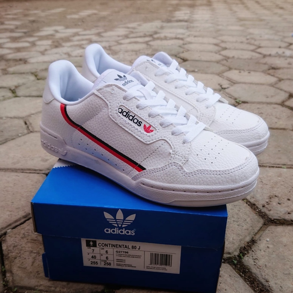 PROMO Sepatu Adidas Continental 80 J White BNIB Premium Tag Made in Indonesia | Sneakers Pria Wanita Warna Putih TOP Quality