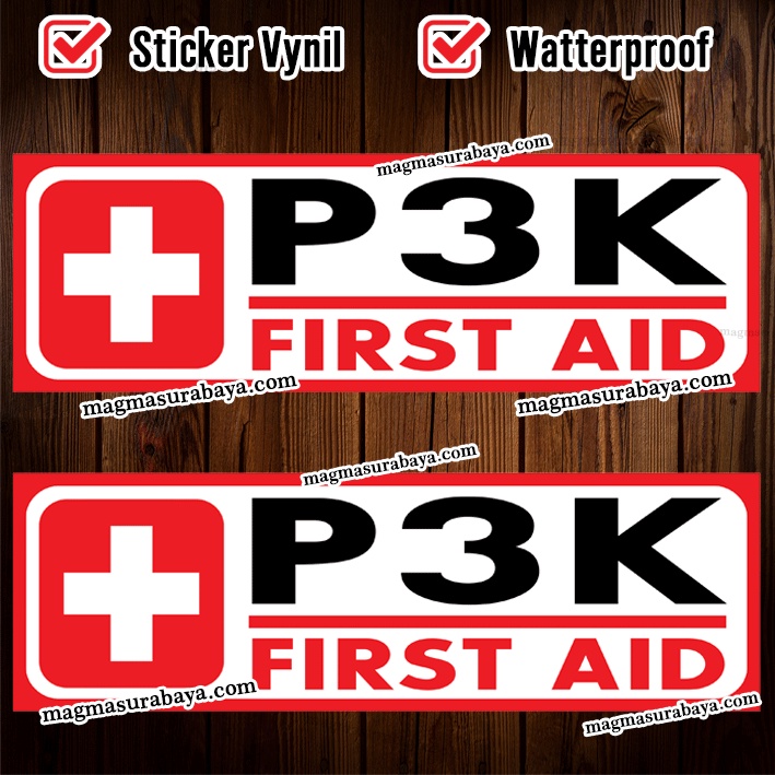 

Stiker P3K First Aid Pertolongan pertama pada kecelakaan stcker