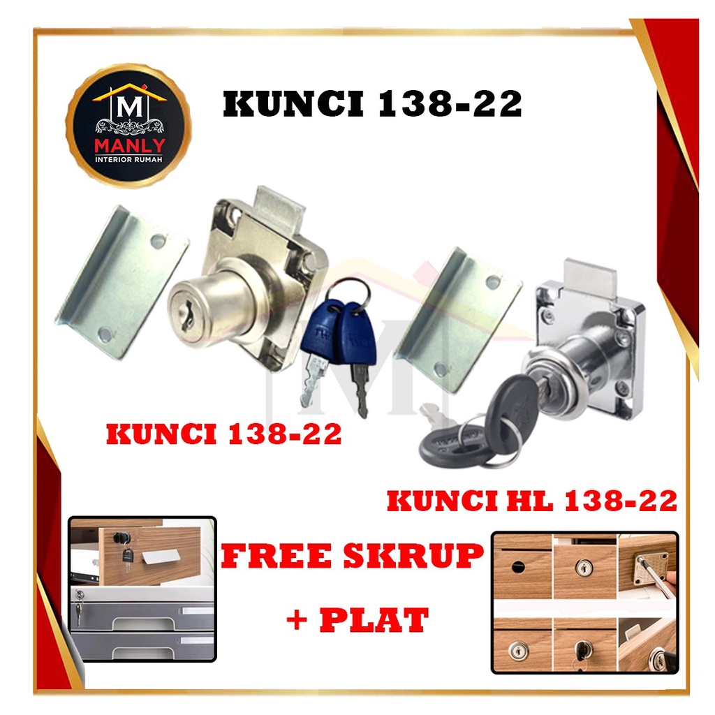 Kunci Loker Lemari Camlock 138 - 22....FREE SEKRUP