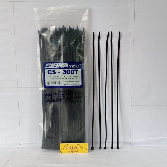 KABEL TIES SIGMA CS 300T TIPIS HITAM 30cm 1 PACK - KABEL TIS INSULOK