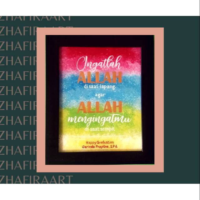 Typography - Lukisan Kaca - Kado Wisuda, Kado Wedding