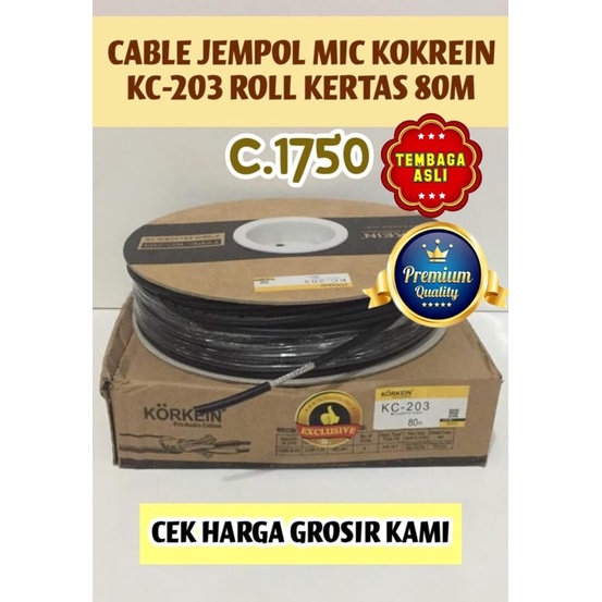 CABLE JEMPOL MIC KOKREIN KC-203 ROLL KERTAS 80M