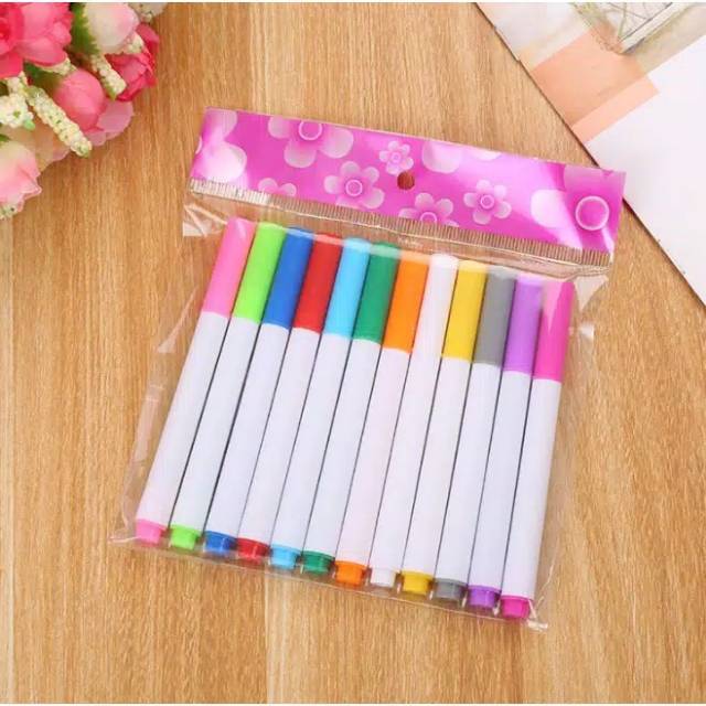 

Spidol Warna Bisa Dihapus Wipes Clean 12 pcs