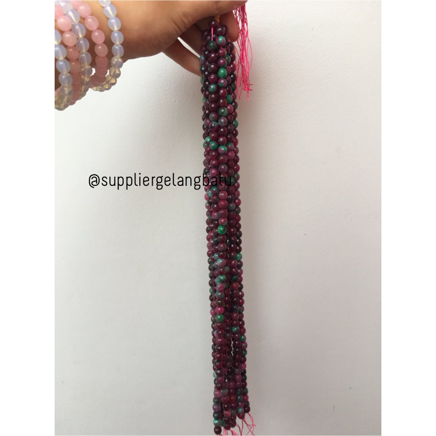Natural TANZANIA 8mm CUTTING batu manik FACETED bead ruby red bracelet alam aksesoris pria wanita