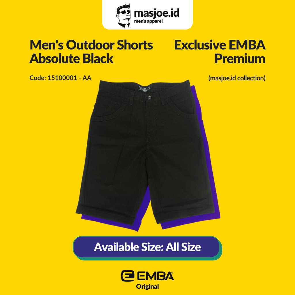 Celana Pendek Pria EMBA Original - Absolute Black