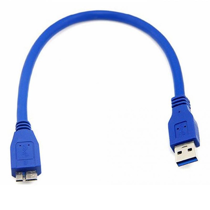 BB30 | KABEL USB 3.0 MALE TO MICRO B MALE BEST 30 CM (BLACK / BLUE) / KABEL USB MICRO B BEST 30 CM