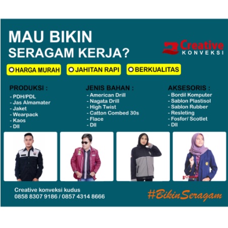 Kemeja Custom, PDH, Seragam Organisasi, Seragam Kantor, Konveksi Bordir Seragam Custom