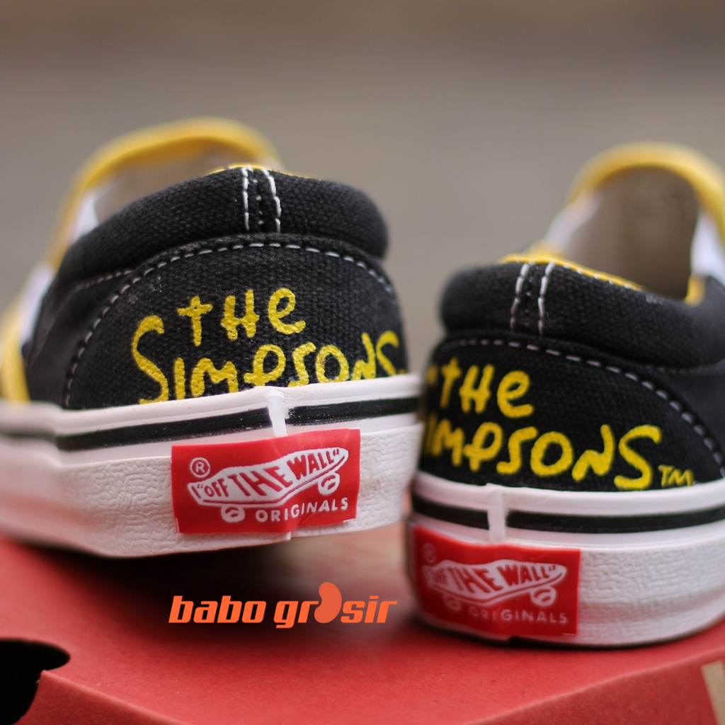 BEST QUALITY Sepatu Anak Vans Slip On The Simpsons Bart and Homer, Tapak Gum Outsole Anti Slip, Tag Made in China, Import Premium