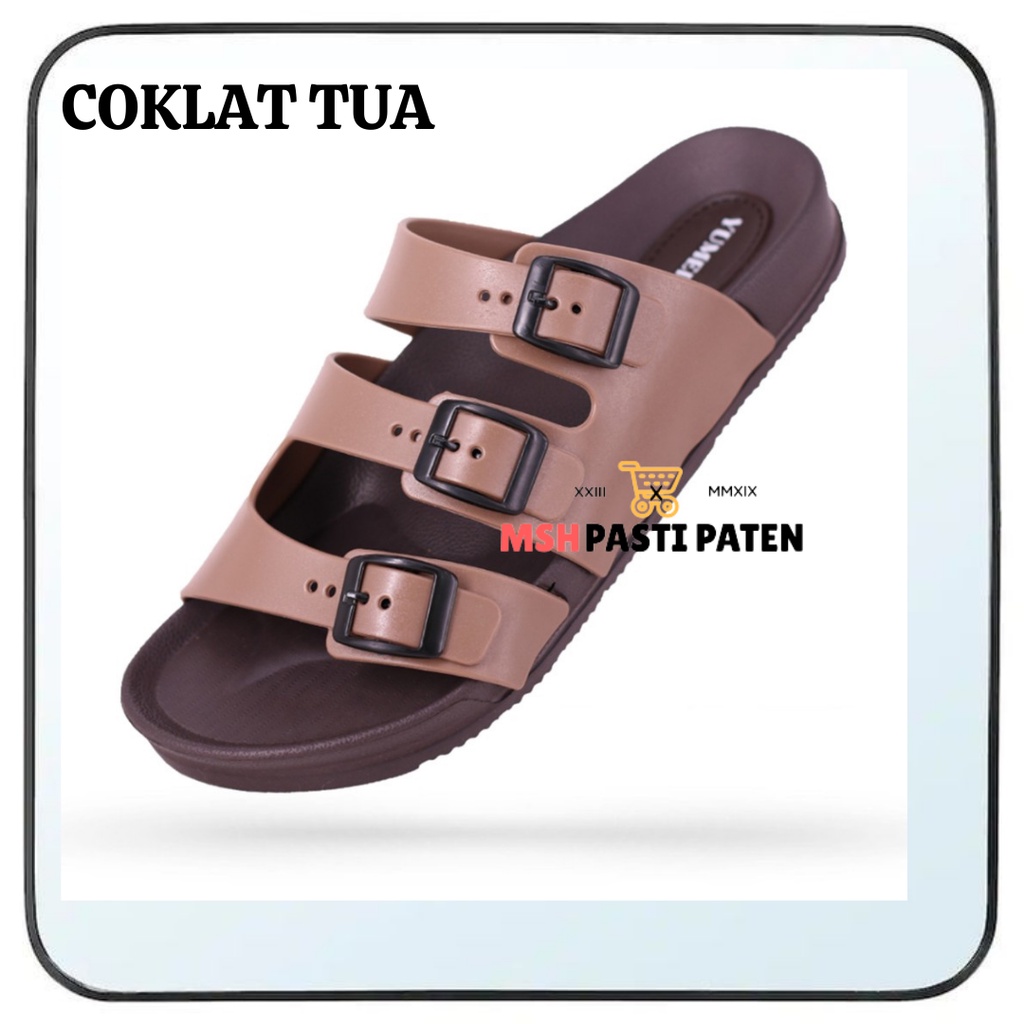 YUMEIDA GT 9071 UKURAN 38-43 Sandal selop pria dewasa bahan karet Sandal gesper pria