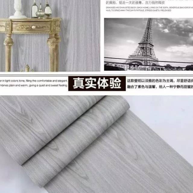 Wallpaper Dinding Kayu Abu Abu Jati Asli / Wallpaper Sticker Dinding