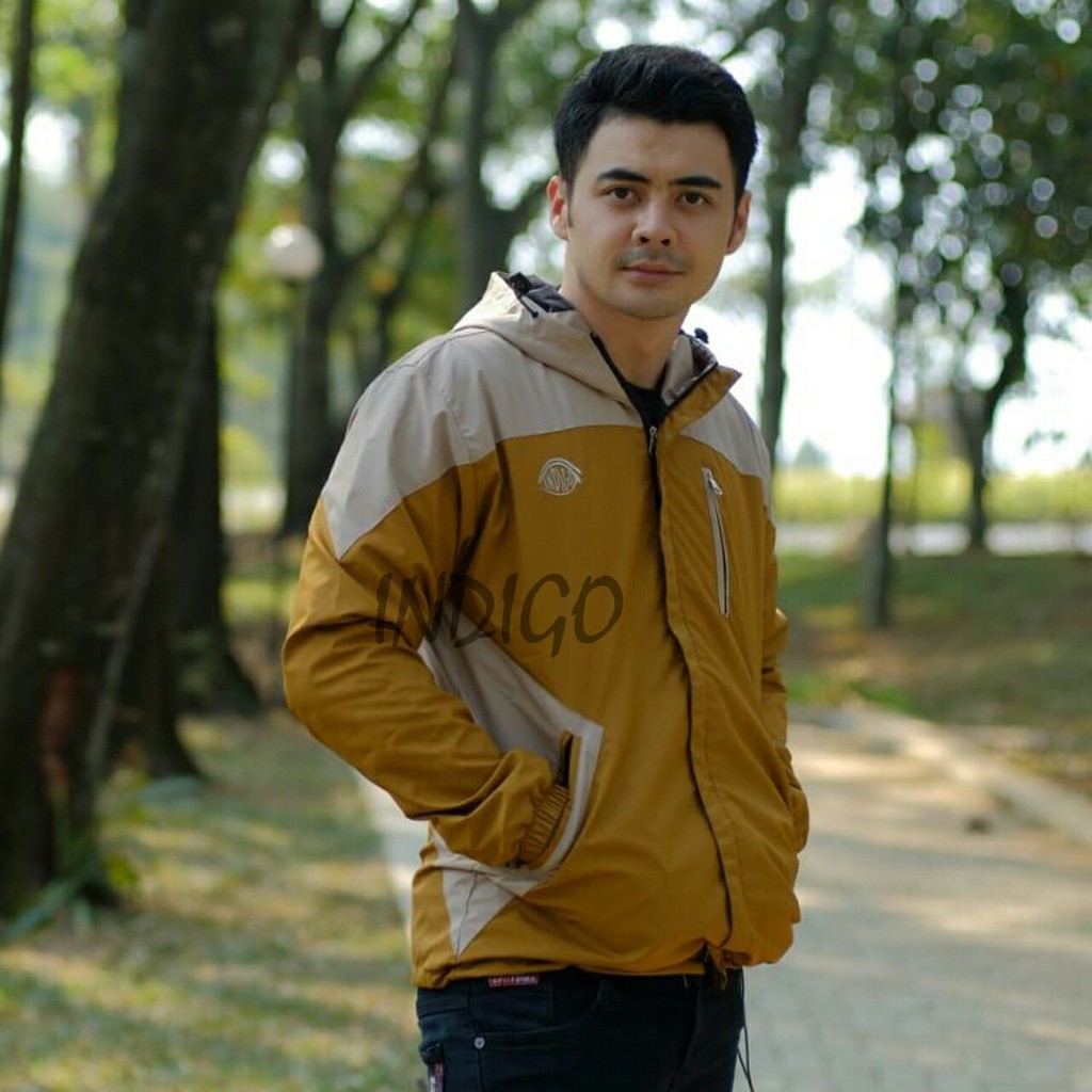 Jaket Outdoor Original Indigo / Jaket Waterproof Indigo - Gold