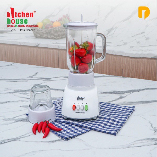 Kitchen House 2 in 1 Blender Kaca Buah Murah 4 Mata Pisau