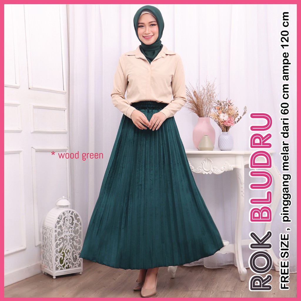 Rok Bludru Jumbo Wanita / Rok jumbo wanita / Rok velvet bludru / Rok plisket Jumbo wanita