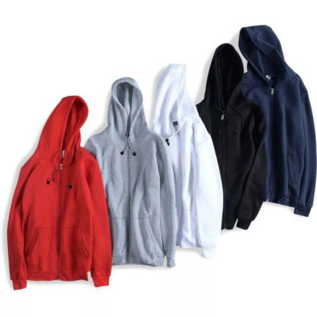 Parisdivarious Jaket Sweater Hoodie Zipper Polos Bahan Fleece Size S  - XXL (Pria &amp; Wanita)