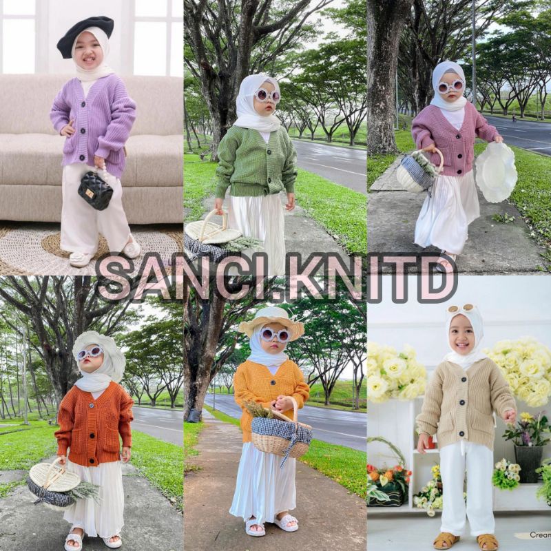 Sweater Cardigan Rajut Anak Perempuan Usia 2-10 Tahun