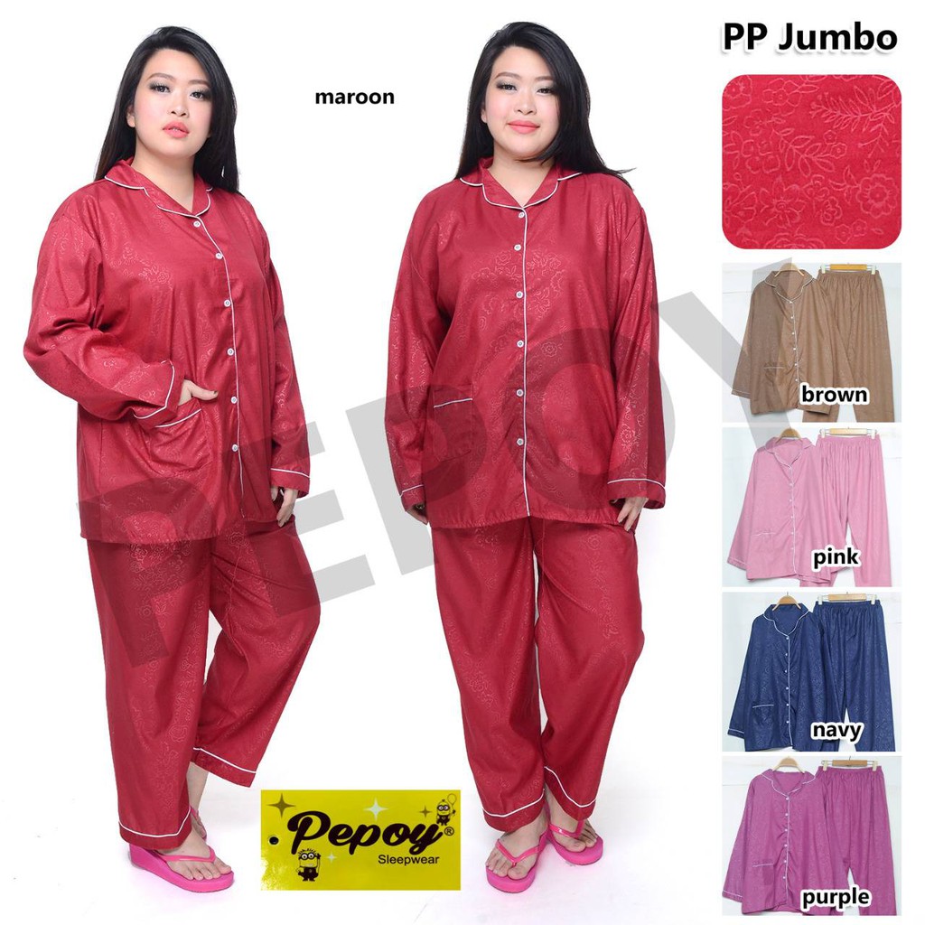 STELAN PIYAMA BAJU TIDUR PP JUMBO EMBOS DEWASA GOOD QUALITY LD 118 CM