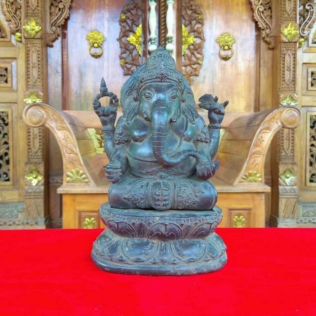 Patung Perunggu Ganesa Ganesha Hitam Besar Antik