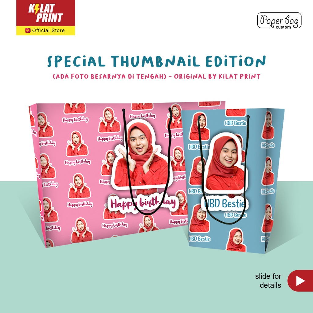 Paper Bag Kado Custom Muka Foto Sendiri Paperbag Special Thumbnail