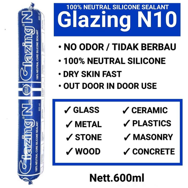 Lem Silikon Sosis/Sausage Silicone Sealant Glazing N10 Netral 600ml