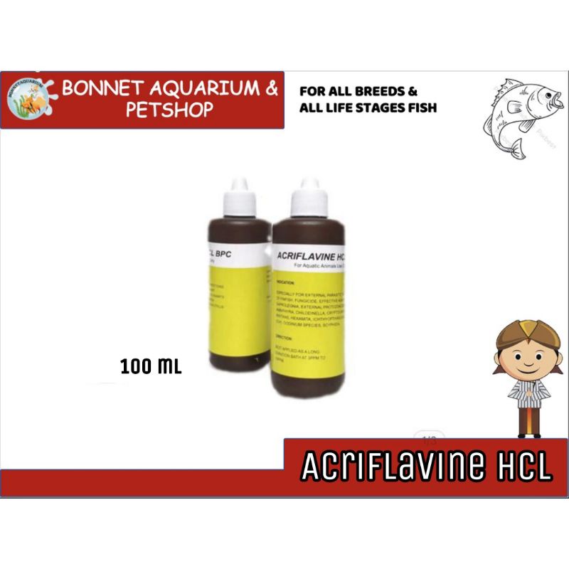 Acrivlafine Acriflavine HCL BPC 100ML obat cair ikan hias cupang guppy