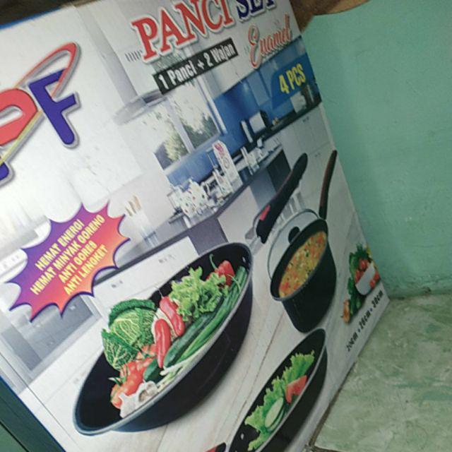 Panci Wajan Set Enamel Gsf G-2630 1 Panci + 2 Wajan