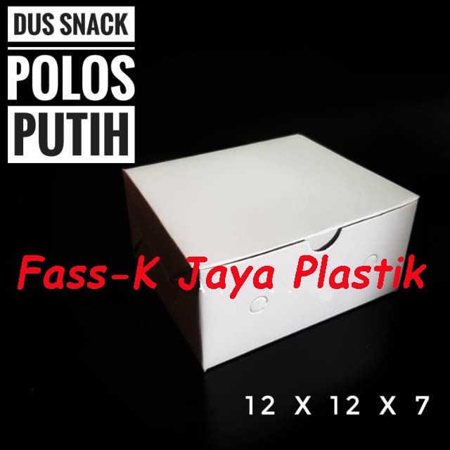 

Box Snack 12x12 Dus Kotak Kue Roti putih Polos Uk 12 x 12