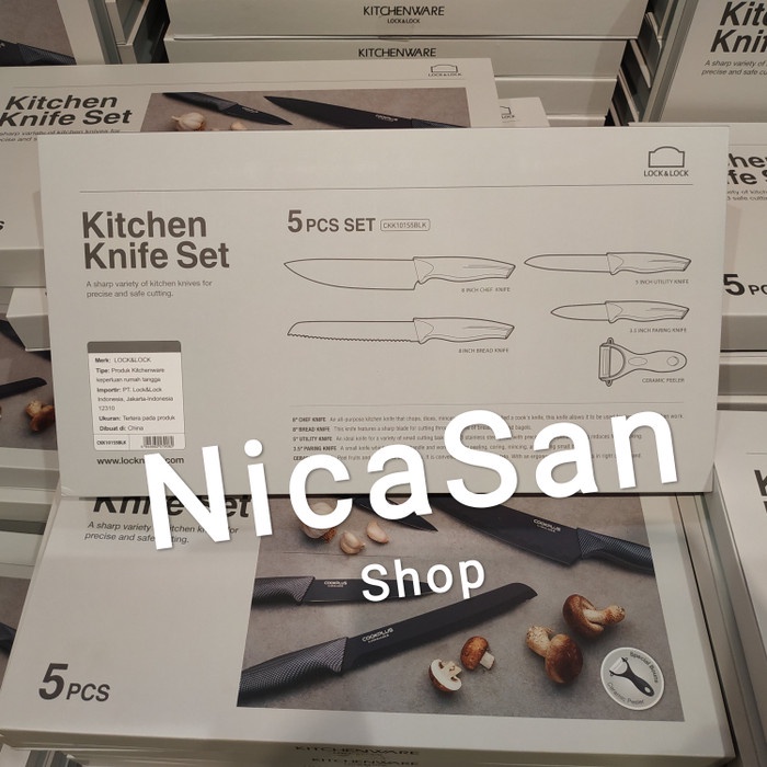 Kitchen Knife Set Lock & Lock Kitchenware Set Pisau Dapur promo