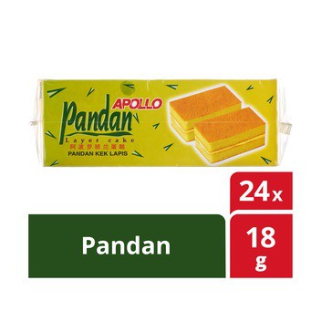 Apollo Bolu Pandan 432 gr (24 pcs x 18 gr)