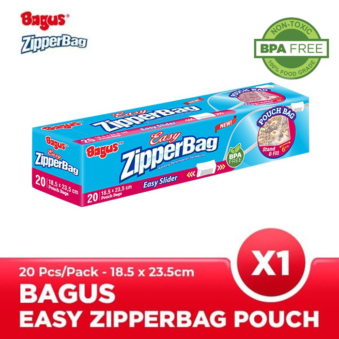 Bagus Eazy Zipperbag With Pouch 20 s 18.5 cm x 23.5 cm W-21459