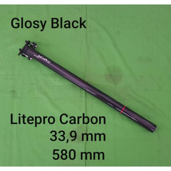 SEATPOST Sepeda Lipat Seli LITEPRO CARBON 33.9 X 580 MM 58CM seatpost carbon litepro karbon sepeda folding bike 33.9mm