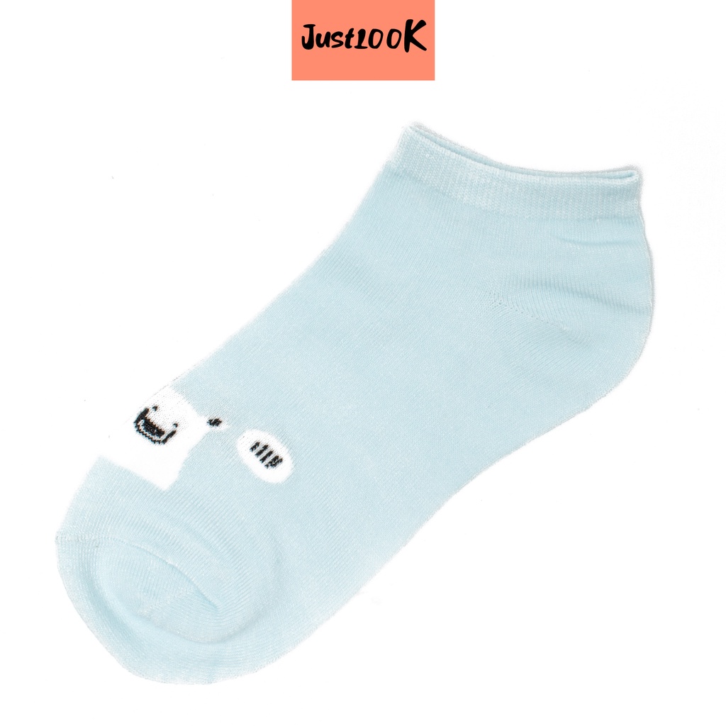 JustLook Kaos Kaki Ankle Motif Beruang Pendek Wanita Import High Quality-5