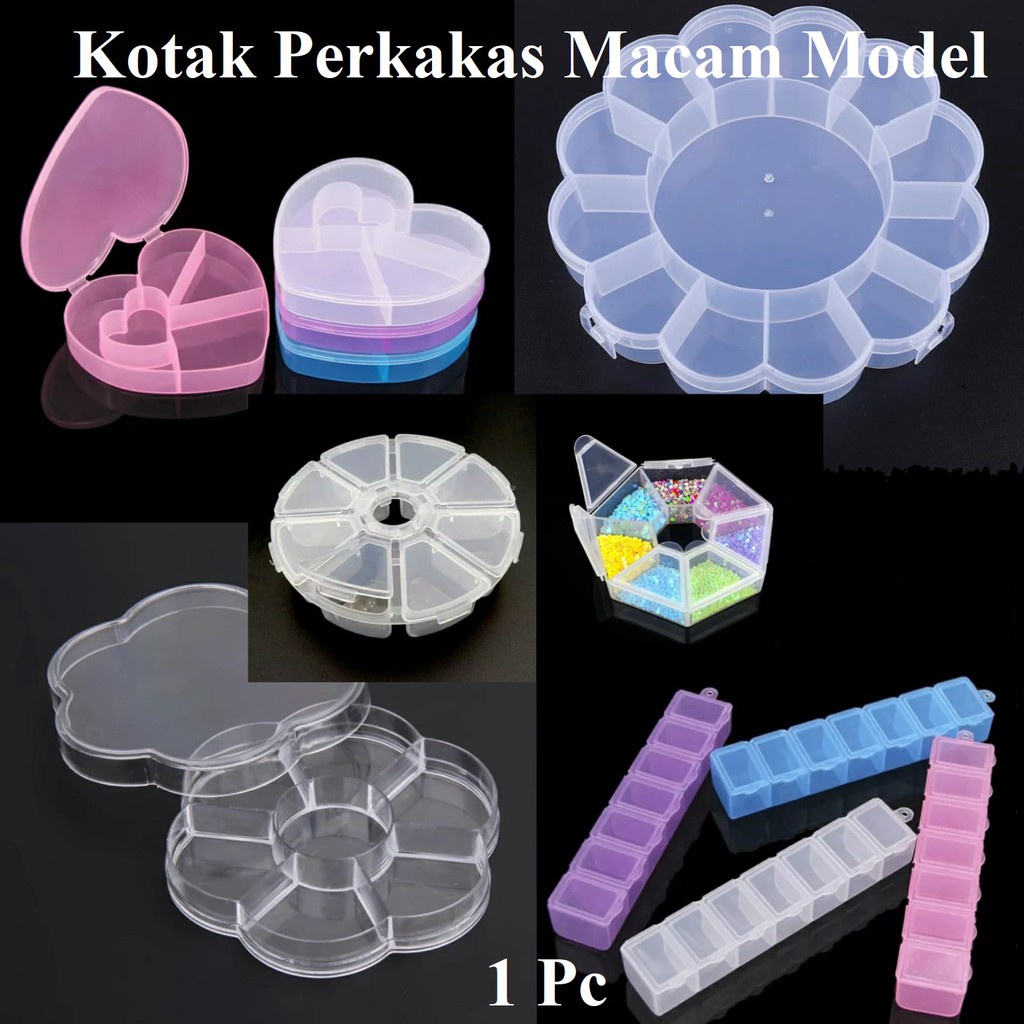 Kotak Perkakas Sekat Obat/ Organizer Box/Kotak Serbaguna Macam2 Model