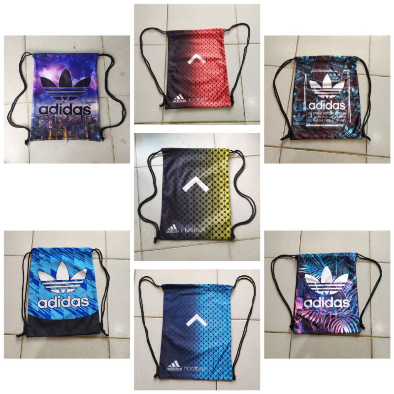 TAS SERUT ADIDAS / GYMSACK / STRING BAG / TAS TALI / TAS FUTSAL / TAS SEPATU / ADIDAS