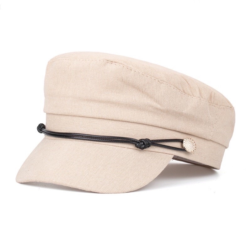 Topi Wanita Korea Fashion Oktagonal Wol Police-No 3 Beigh